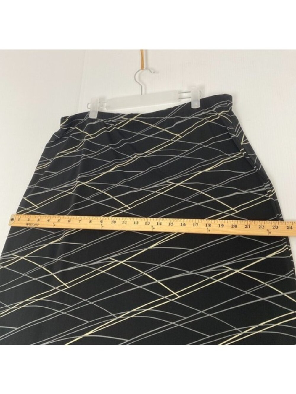 Merona Womens Black  striped mini skirt women's Size XL‎ Stretch elastic waist - Picture 5 of 9